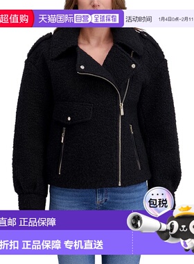 自营Kensie Boucle Wool Moto Jacket - black 美国奥莱直发外套