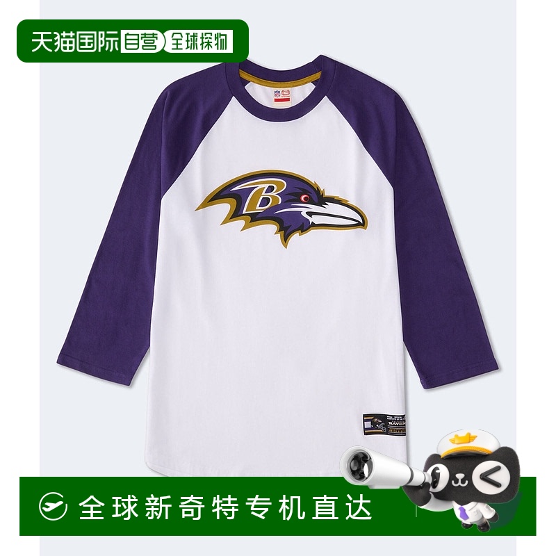 自营 Aeropostale 3/4袖巴尔的摩乌鸦休闲连肩T恤-白色 美国奥莱