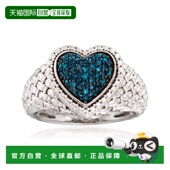 925 蓝钻心形戒指 纯银 自营 Ross Simons 白色 美国奥莱直发