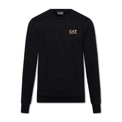 EA7 Emporio Armani 黑色圆领橡胶徽标运动卫衣 8NPM52PJ05Z0208