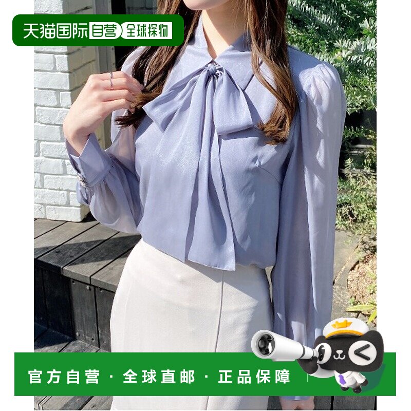 日本直邮INGNI女装亮片透视蝴蝶结泡泡袖衬衫 1261200158