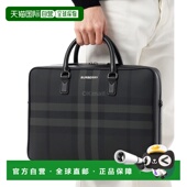 80653 格纹印花皮革公文手提包 99新未使用 韩国直邮BURBERRY
