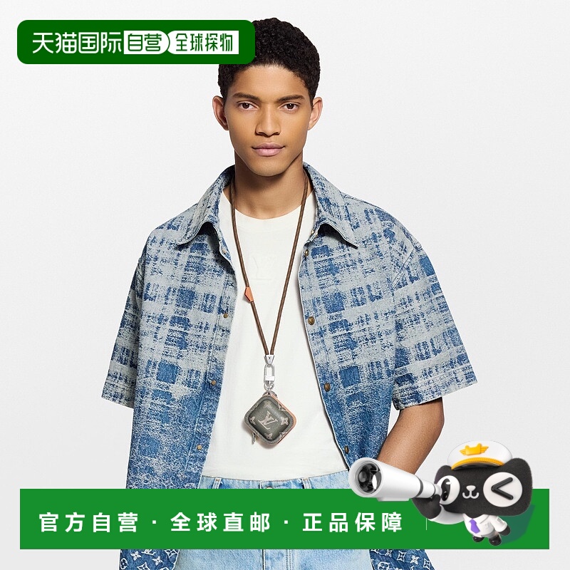 自营1h可退 欧洲直邮LV路易威登 Pods男士卡其绿帆布老花图案挂饰