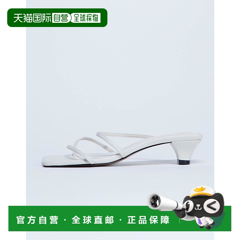 1h可退 香港直邮潮奢 Topshop 女士 Iva 缠带小跟凉拖(白色)