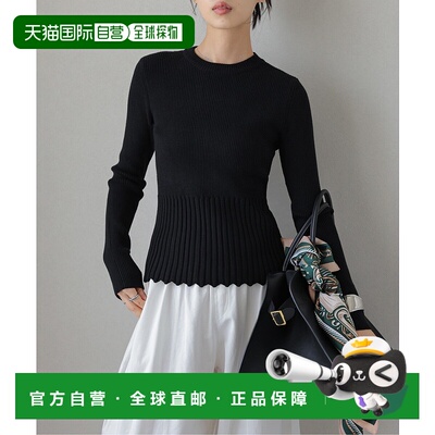 1h可退 日本直邮La-gemme 女装 修身显瘦 肋纹针织套头衫 Scallop