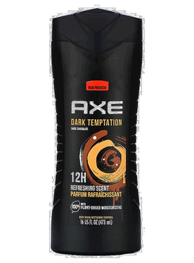 香港直邮Axe,黑暗诱惑沐浴露，黑巧克力，16 液量盎司（473 正品