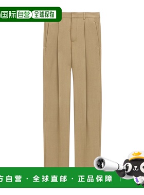 香港直邮Saint Laurent 羊毛华达呢高腰裤 821899Y405W直筒裤