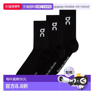 日潮跑腿ON昂跑 徽标高筒袜 3P Black XS 2uf1031袜子中筒运动袜