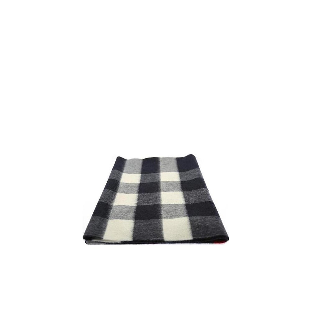 BURBERRY 男士围巾 38789371 AW2021 黑色 海军蓝格纹围巾