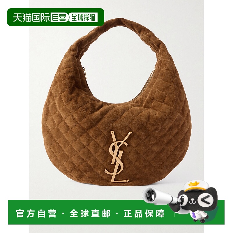 香港直邮Saint Laurent 圣罗兰 女士 嵌花绗缝绒面革肩包 858160A