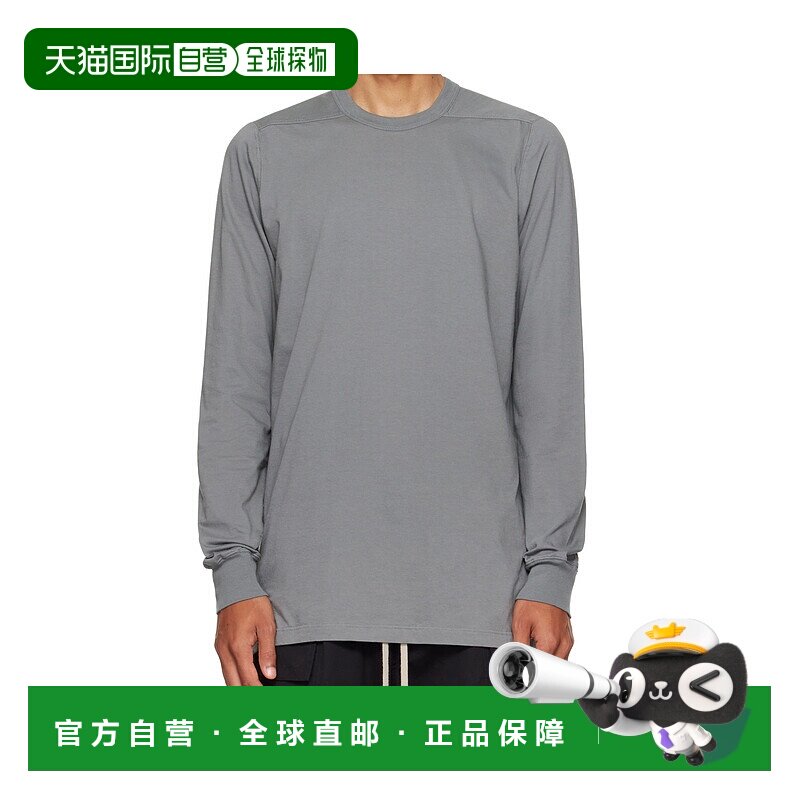香港直邮RICK OWENS 男士T恤 RU02E1266JA06 AW2025 灰色 长袖T恤