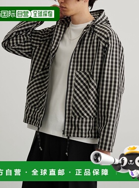 1h可退 日本直邮PUBLIC TOKYO 男士轻盈格纹连帽衬衫 155200005