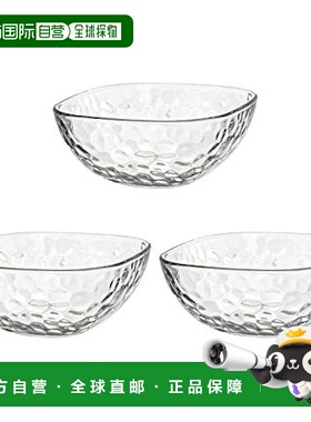 【日本直邮】Aderia阿德利亚玻璃碗小钵四方M3个13.7x5.8cmP-6409