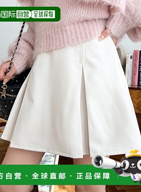 1h可退 日本直邮moment+ 女士高腰A字褶皱迷你裙裤 mt04057半身裙