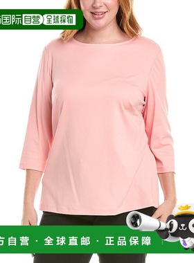 自营 Lafayette 148 New York Plus Carver T恤-粉红色 美国奥莱