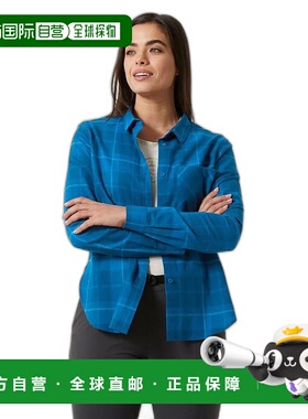 自营欧洲直邮Helly Hansen 女士蓝色棉Lokka有机法兰绒长袖衬衫