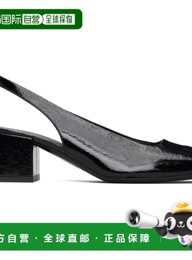 1h可退 香港直邮Courreges 女士 黑色 AC Vinyl Slingback 中跟鞋