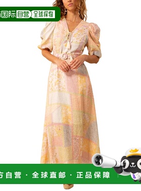 自营Hale Bob Arabella亚麻连衣裙-粉红色 美国奥莱直发