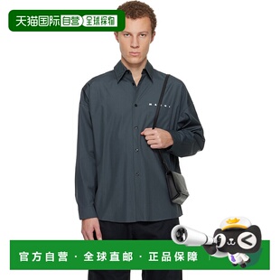 1h可退 香港直邮潮奢 Marni 玛尼 男士 灰色 Peeping Logo Organi