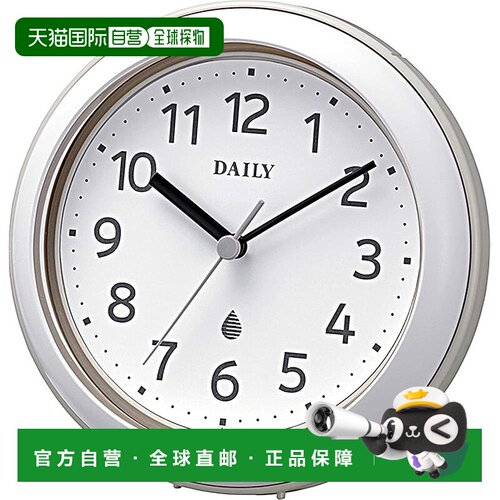 【日本直邮】Rhythm丽声 壁挂台式两用钟 水灰色 4KG711DN08