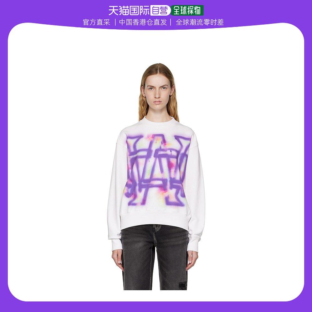 香港直邮潮奢 we11done 女士白色 rainbow symbol 套头衫