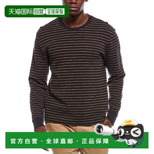 自营Vince Slub Stripe T-Shirt - black 美国奥莱直发上衣男装