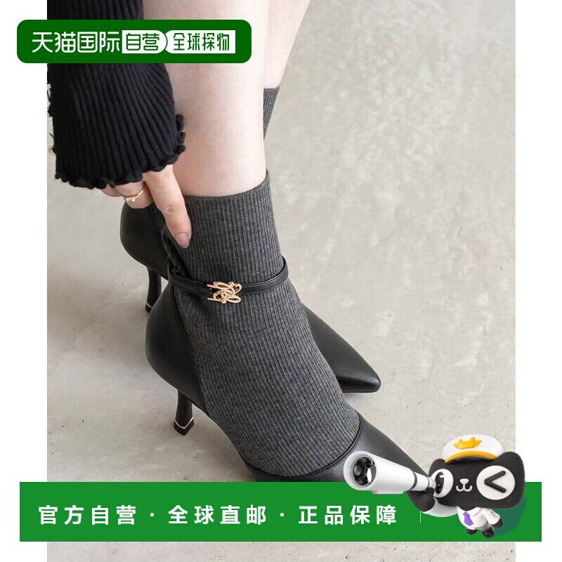 日本直邮RANDA 金色部件针织对接靴 RA041BW15015 女靴