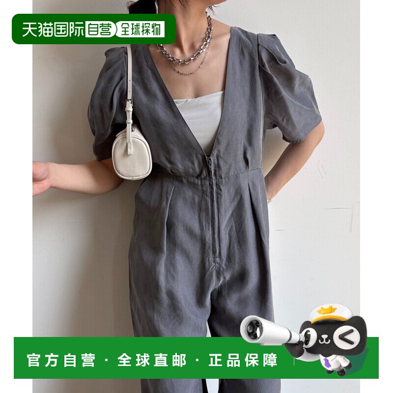 日本直邮DOUDOU 女装 菲布里尔质感连体衣 V领 puff袖设计 DDZ106