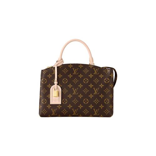 LV/路易威登 Petit Palais女士棕色老花帆布配皮手提包