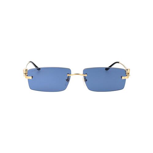 CARTIER 男士太阳镜 CT0430S004 CO 蓝色 logo标识太阳镜