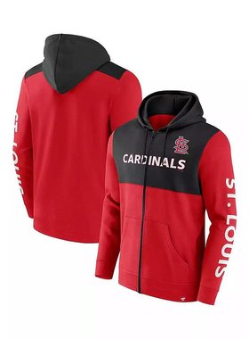 美国直邮Fanatics 男士红 黑色圣路易斯红雀队 Ace 全拉链运动衫