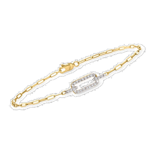 自营 14kt 黄金 Ross-Simons 钻石回形针链式手链 - 7.5 英寸 美