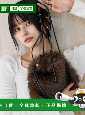 1h可退 日本直邮&. NOSTALGIA 女装 仿毛绒抽绳手提肩背包 102014