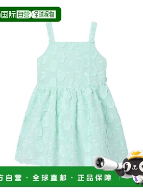 自营 janie and jackJanie和Jack花朵贴花连衣裙-绿色 美国奥莱直