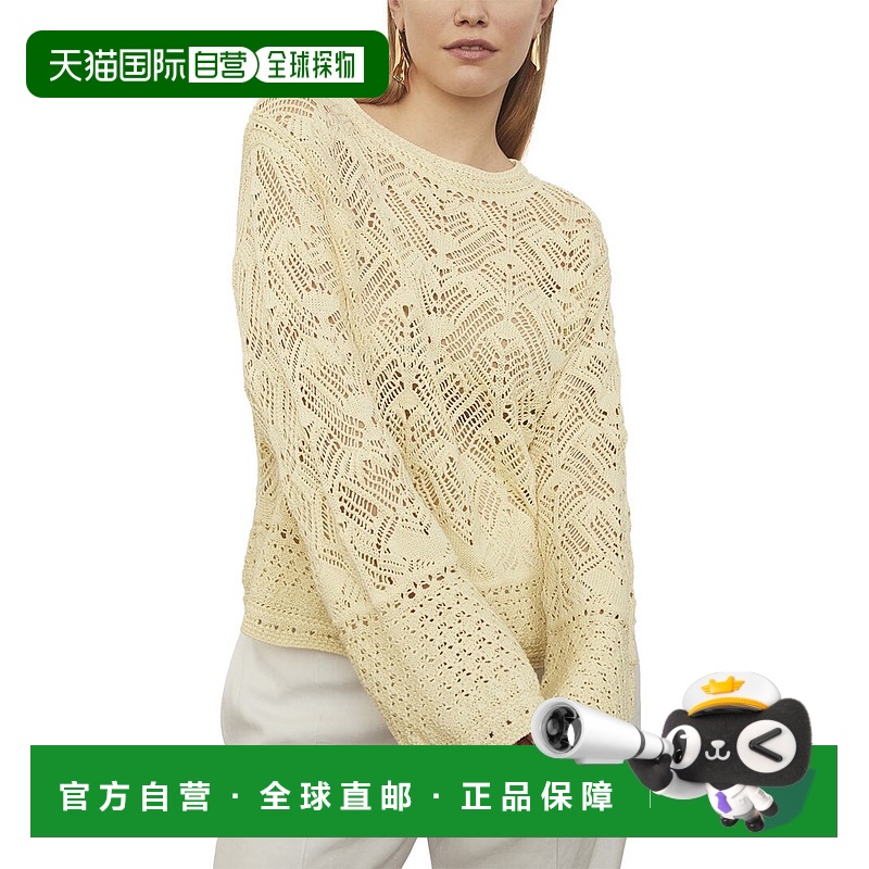 自营 Vince Plus蕾丝补丁套头衫-黄色 美国奥莱直发