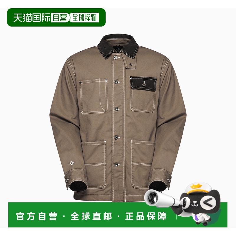 韩国直邮Converse FW/AW24 纽扣柔软翻领多口袋长袖衬衫 男款 棕