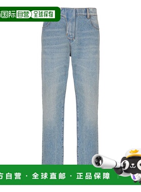 香港直邮BALMAIN 男士牛仔裤 FH1MI083DF816AW AW2025 蓝色 Strai