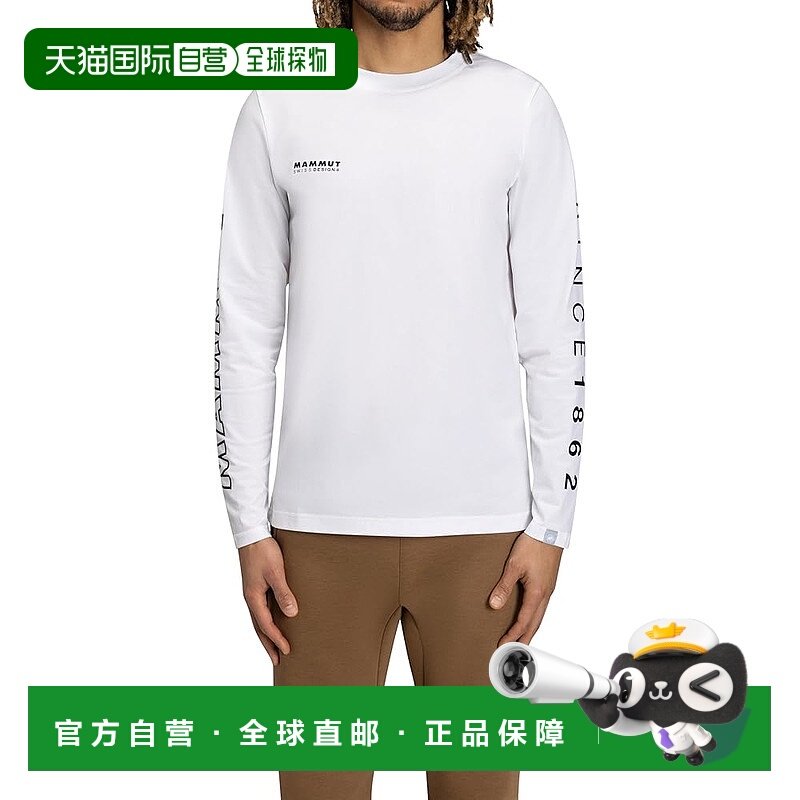 【日本直邮】猛犸象QD标志印花长袖T恤 亚洲版1016-01030白黑PRT3