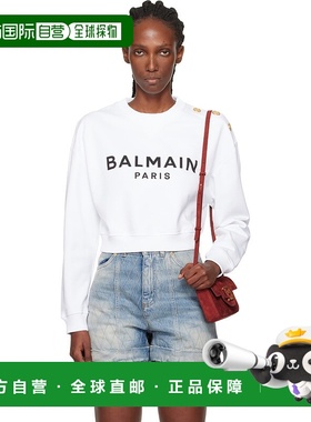 香港直邮Balmain 巴尔曼 女士 白色 Printed Paris 套头衫 EF1JQ0