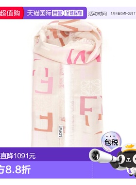 1h可退 香港直邮LOEWE 罗意威 女士 標誌圖案毛邊圍巾 FSA2S1SW02