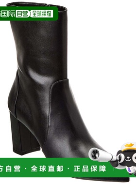 自营Stuart Weitzman Renegade Zip 75 Leather Bootie - black