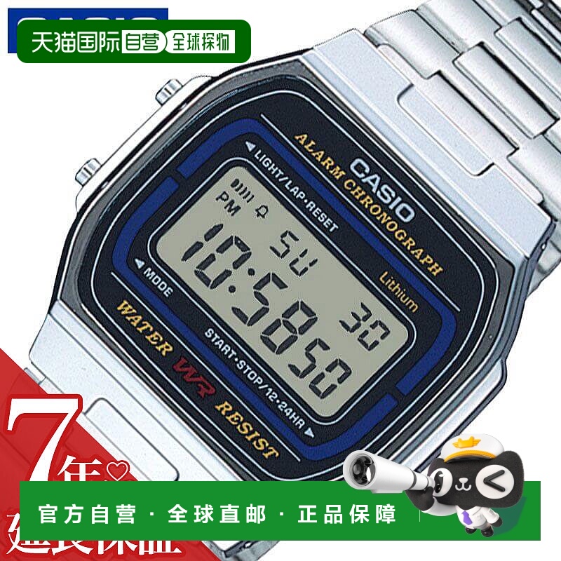 日本直邮卡西欧标准石英表电池供电A164WA-1QJH男女通用流行推荐