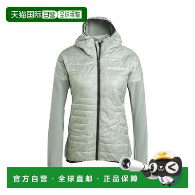 自营欧洲直邮Adidas阿迪达斯 TERREX 女士灰绿色聚酯夹克外套