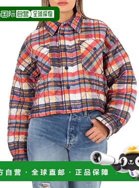 自营 Polo Ralph Lauren绗缝格子剪裁贝壳夹克，中号-13231蓝色//