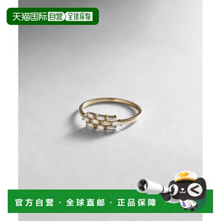 日潮跑腿COCOSHNIK 18K金 钻石长方形切割簇状戒指 12耳钉装饰