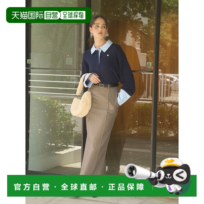 1h可退 日本直邮LAGUNAMOON 女装 I字型压褶半身裙 松紧腰带设计