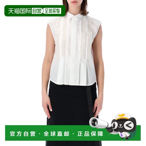 香港直邮SACAI 女士衬衫 26P2608541151 SS2026 白色 Sacai sleev