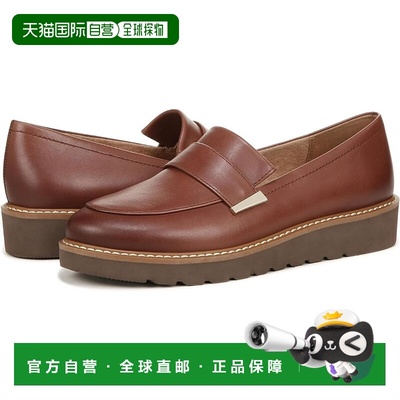 自营Naturalizer脂肪酸乐福棕色皮革滑套平台鞋ZAP410-棕色 美国