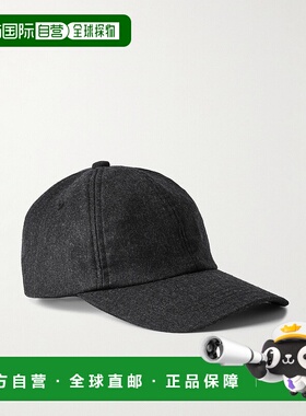 香港直邮Mr P. 男士 皮革饰边磨毛斜纹棉布棒球帽 MPA242015COL3C