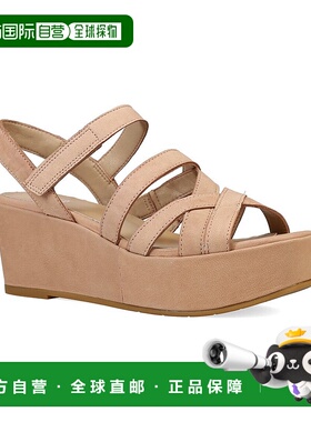 自营 EILEEN FISHER Mazy皮革楔形凉鞋-米色 美国奥莱直发